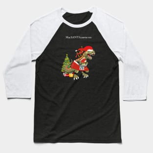 Clanosaurus Rex MacSANTAsaurus rex Plaid Santa Scotland Christmas Tree Tartan Baseball T-Shirt